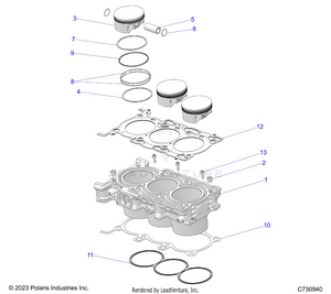 Engine, Cylinder And Piston - R25xaw1rb9/bd/bm (c730940) Schematic