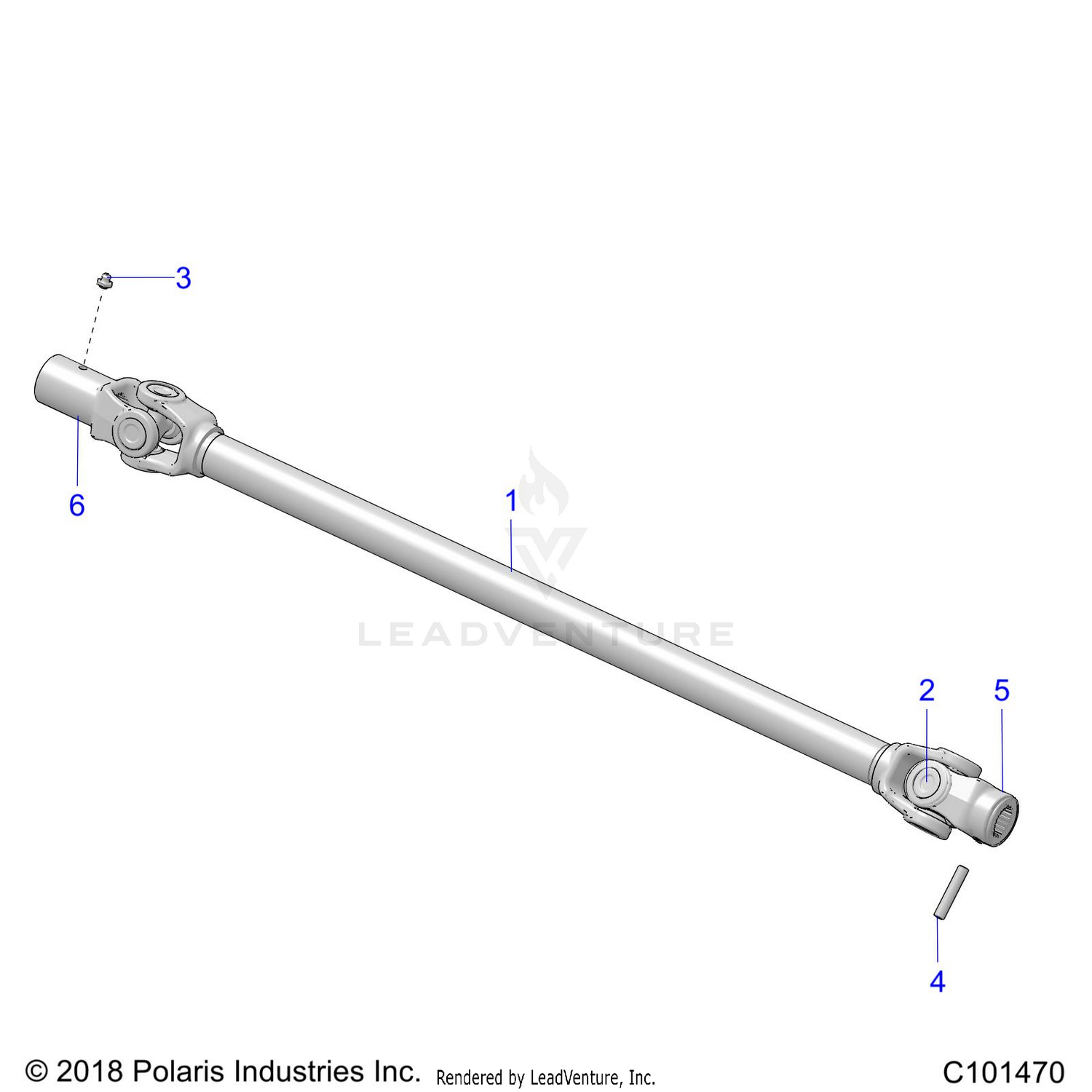 DRIVE TRAIN, PROP SHAFT, FRONT - A26SLE95PF (C101470)