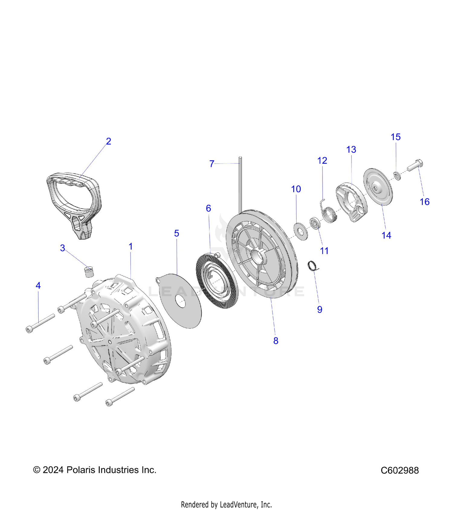 ENGINE, RECOIL STARTER - S26TLC8MS/TLR8MS (C602988)
