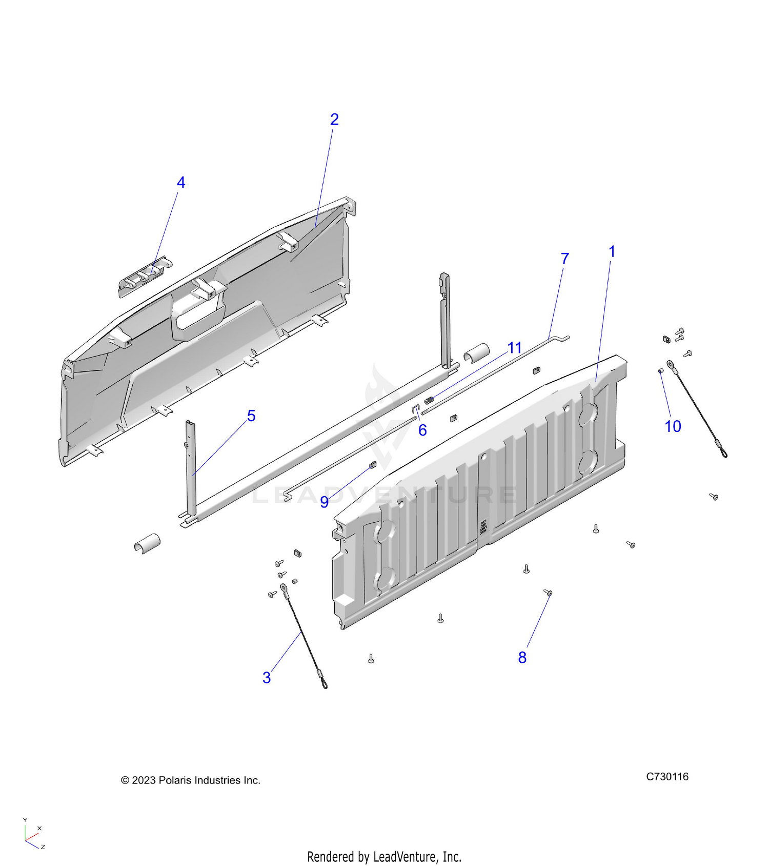 BODY, BOX TAILGATE ASM. - R26MAE57D5 (C730116)