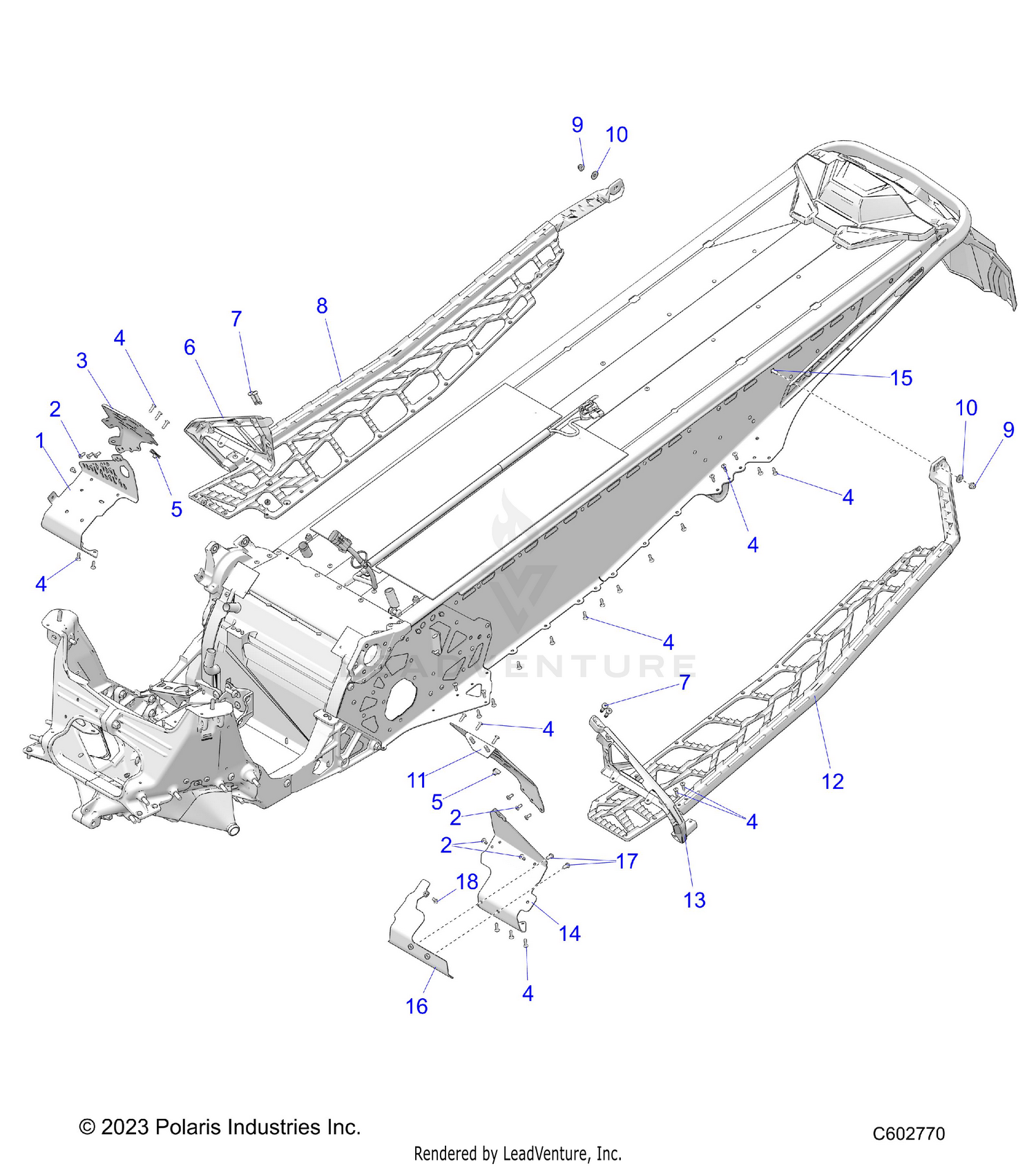 CHASSIS, FOOTRESTS, and RUNNINGBOARDS - S26TLC8MS/TLR8MS (C602770)