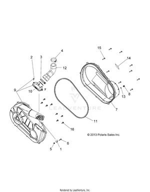 Drive Train, Clutch Cover And Ducting - R14wh57aa/ac/ar/6eat (49rgrclutchcvr14570) Schematic