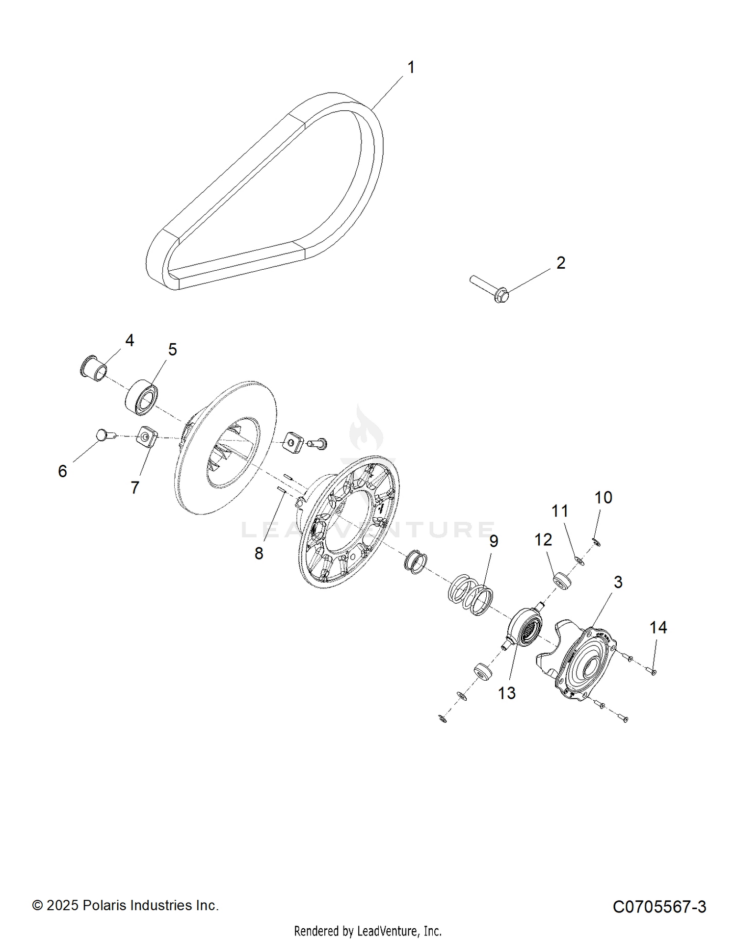 DRIVE TRAIN, SECONDARY CLUTCH