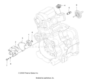Engine, Cooling System And Water Pump - A10tn55al/ax (49atvwaterpump09spxp550) Schematic
