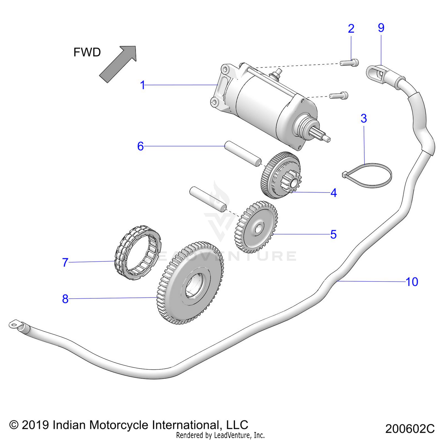 ENGINE, STARTER MOTOR - N26DBDBH/DBGBH ALL OPTIONS (200602C)