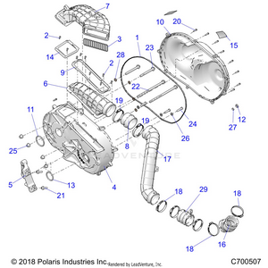 Drive Train, Clutch Cover And Ducting - R21rsk99a9/ap/aw/b9/bp/bw (c700507) Schematic