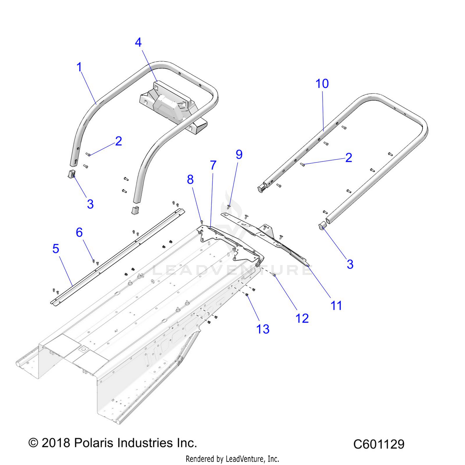 BODY, BUMPER, REAR, SNOWFLAP and TAILLIGHT COVER - S22CFF5TSL (C601129)