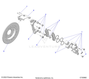 Brakes, Front Caliper - R25xaw1rb9/bd/bm (c730982) Schematic