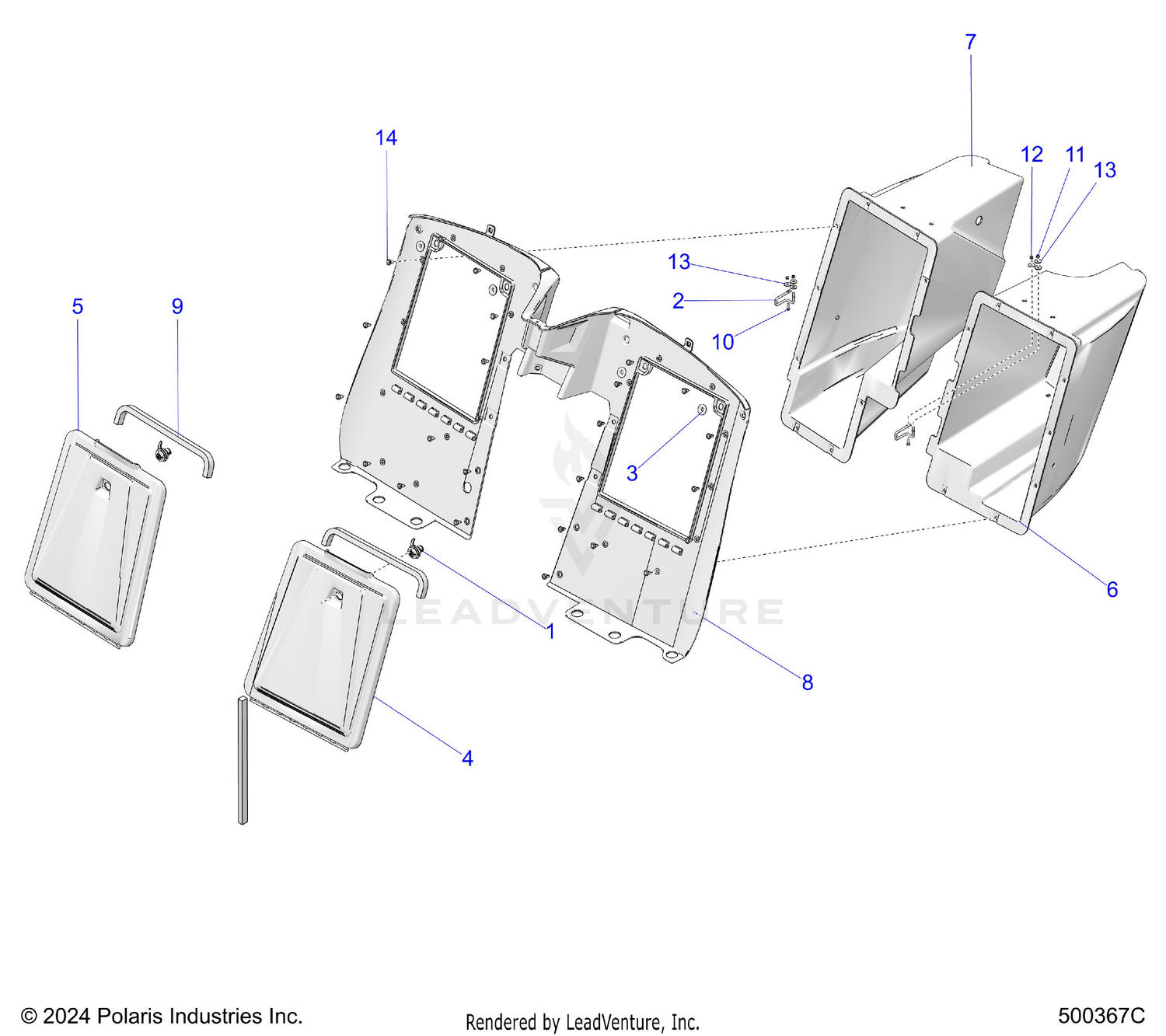 BODY, REAR STORAGE COMPARTMENTS - T26AARGB/HB (500367C)