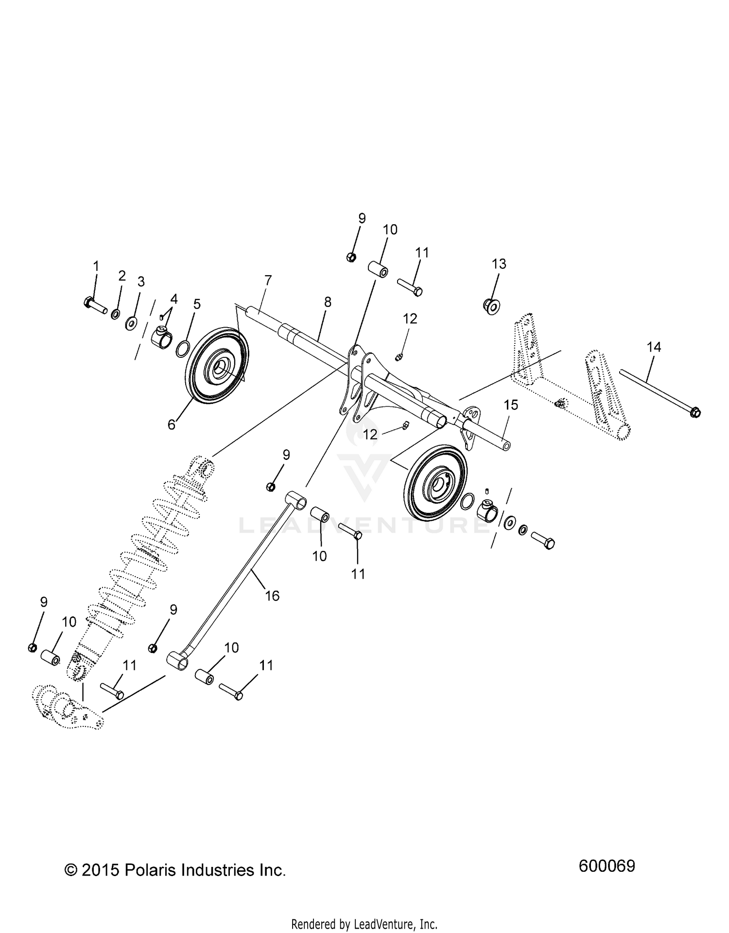 SUSPENSION, TORQUE ARM, REAR - S22EFD8RS/EFE8RS ALL OPTIONS (600069)