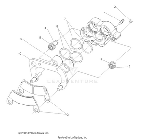 Brakes, Rear Caliper - R09wh68ac/ag/ah/al/ar/az (49rgrcaliper09crew) Schematic