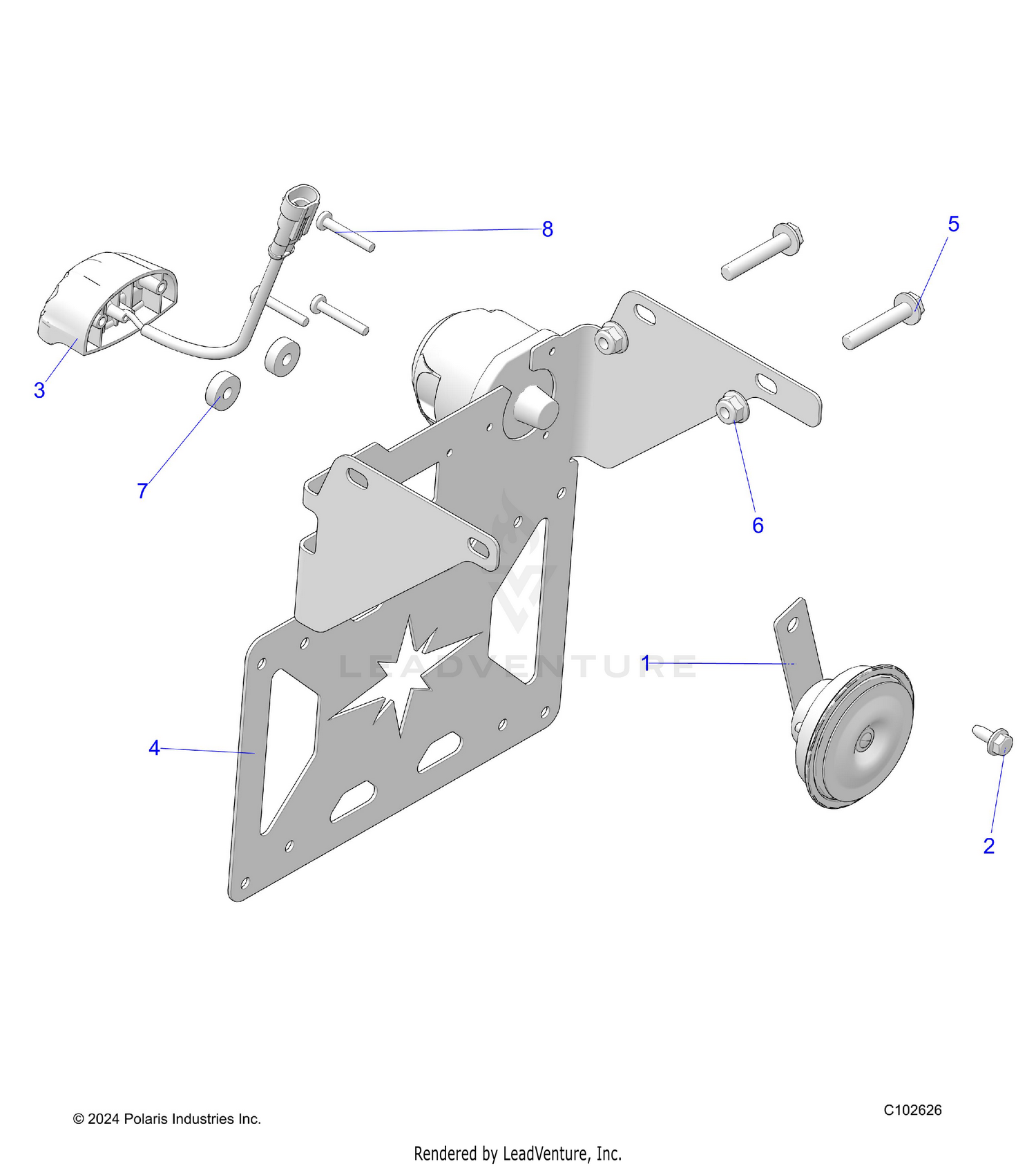 ELECTRICAL, HORN and LICENSE PLATE LIGHT - A26SWE57F1/C1/E1 (C102626)