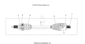 Drive Train, Drive Shaft, Front - A12zn8efk/efo (49atvshaftdrive1332873) Schematic
