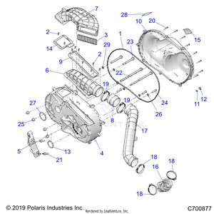 Drive Train, Clutch Cover And Ducting - R21rre99a9/ac/ap/aw/b9/bc/bp/bw (c700877) Schematic