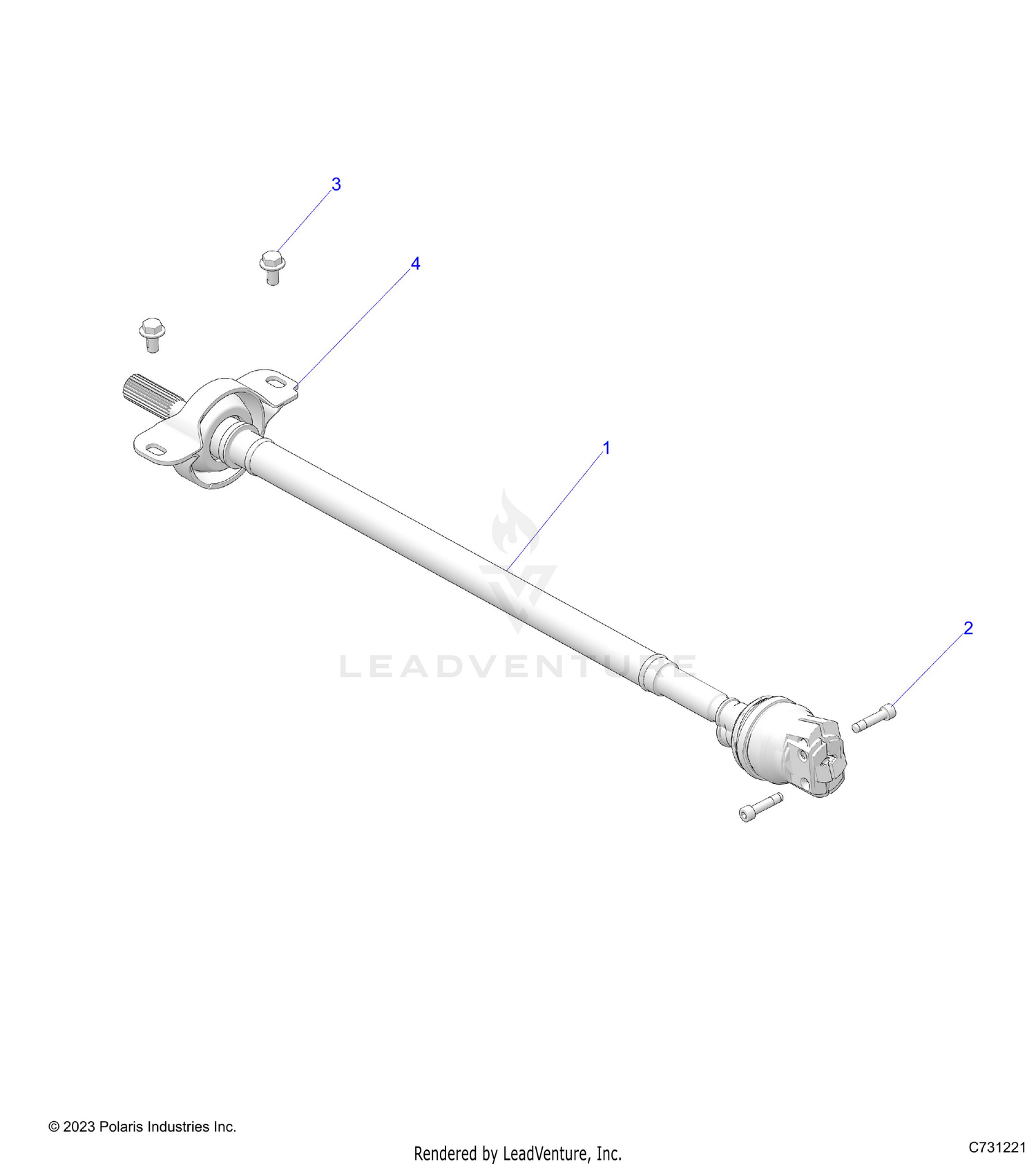 DRIVE TRAIN, FRONT PROP SHAFT - R26RRY99A9/AF/AH/AB/AS/B9/BH/BB/BS (C731221)
