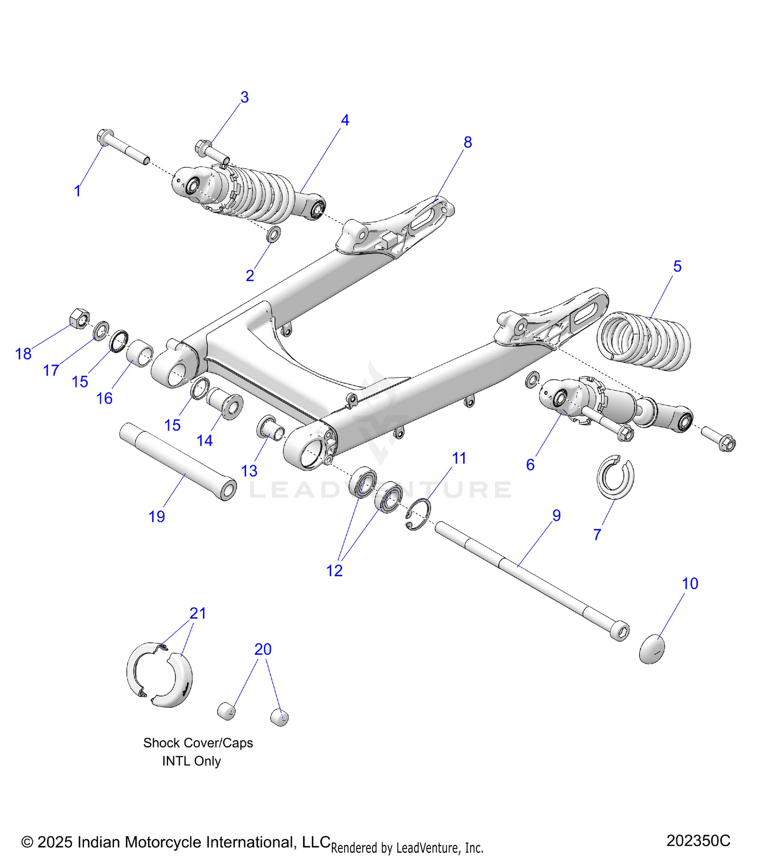 SUSPENSION, REAR ASM., SWING ARM AND SHOCKS - N26SSB61/SSC61 (202350C)