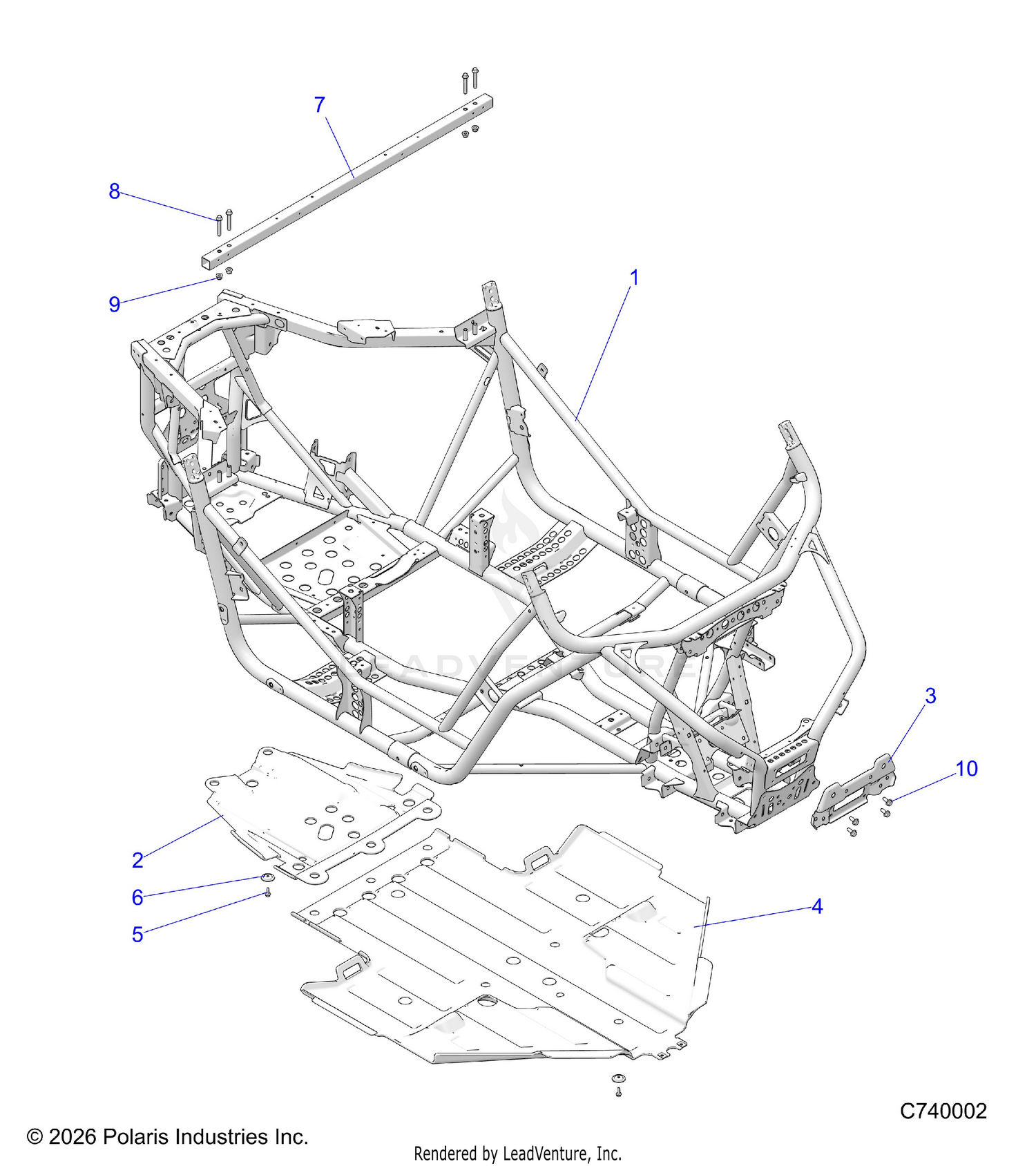 CHASSIS, MAIN FRAME AND SKID PLATE - Z26ASE99P5 (C740002)