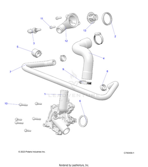 Engine, Waterpump And Bypass - R25rry99as/bs/al/bl/ap/bp/a9/b9/af/bf/ak/bk (c700459-1) Schematic