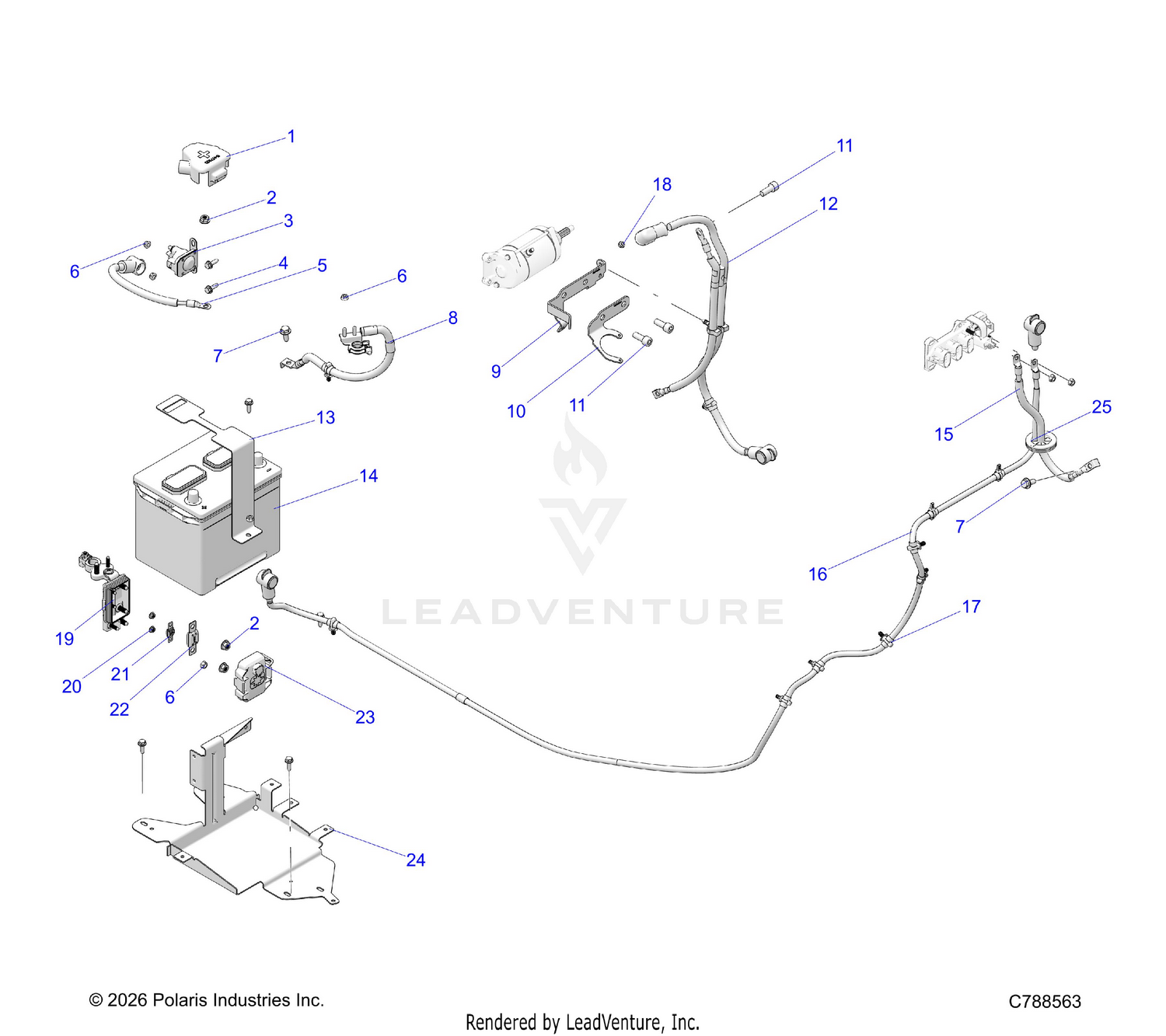 ELECTRICAL, BATTERY/CABLES - R26XAW1RB9/BB/BJ (C788563)