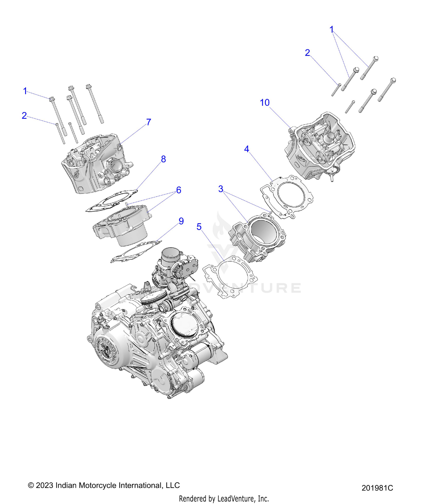 ENGINE, CYLINDER and CYL. HEAD MOUNTING - N26SBD77/SBF77 (201981C)