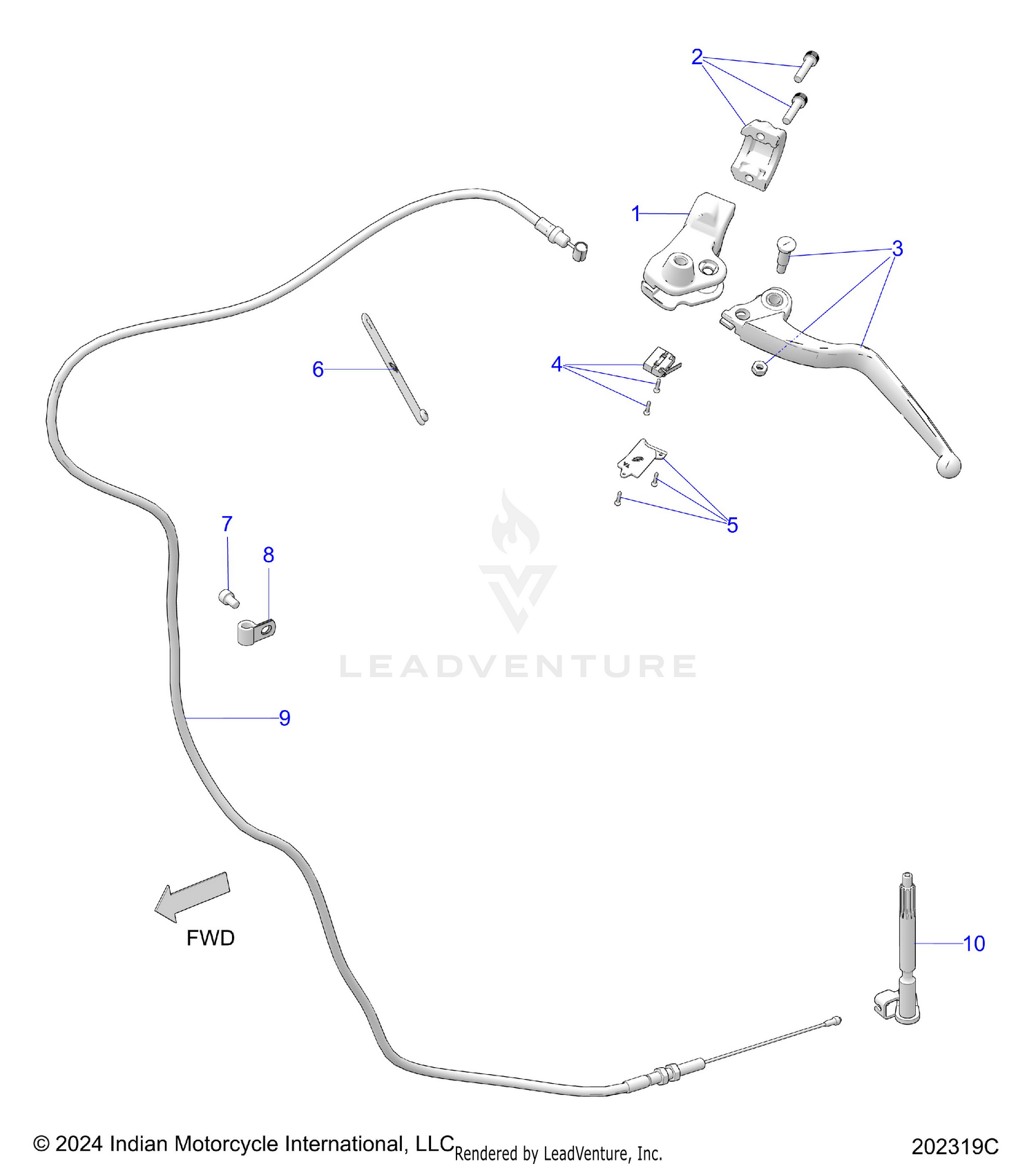 CONTROLS, CLUTCH LEVER and CABLE - N26LGRRR ALL OPTIONS (202319C)
