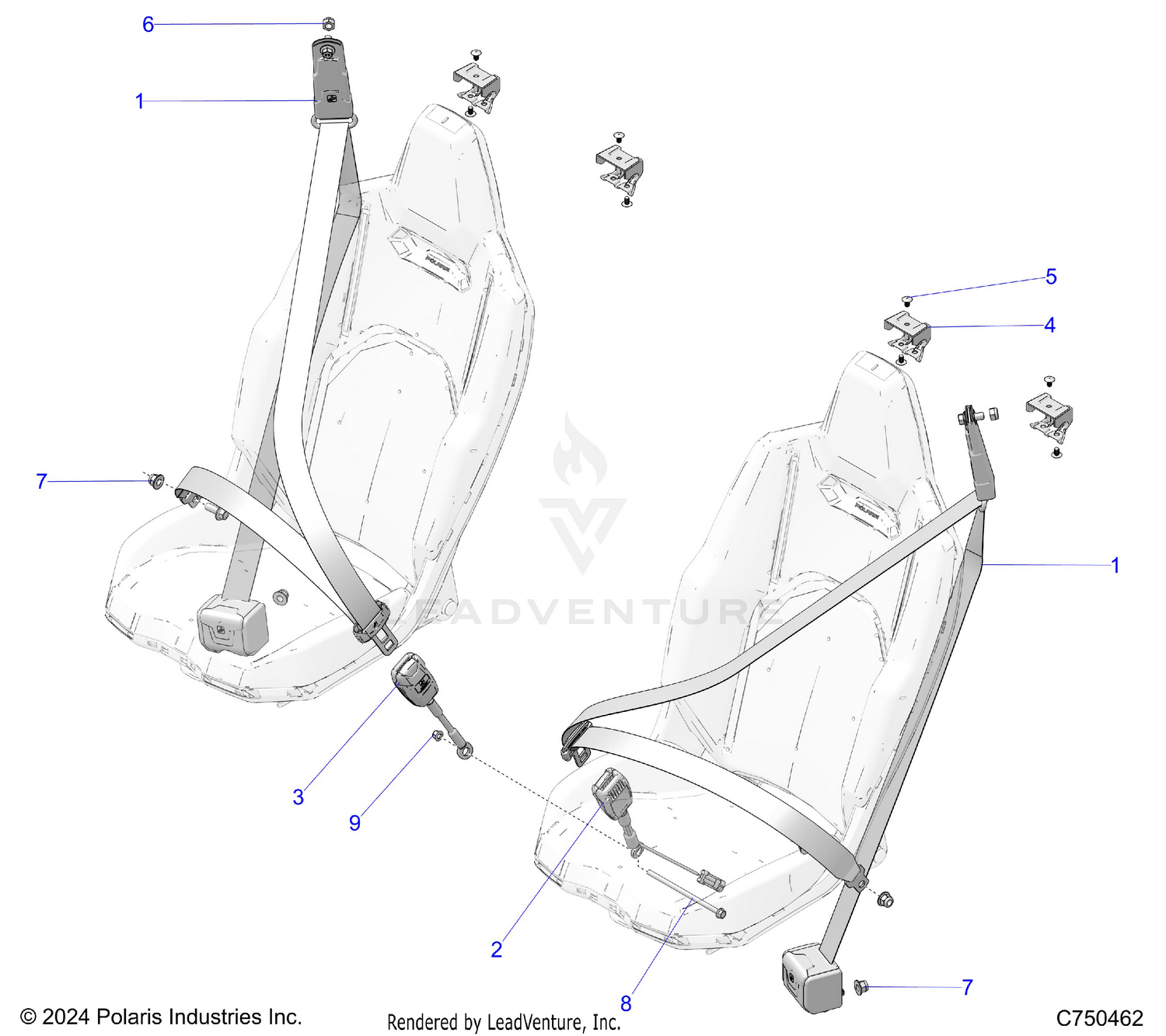 BODY, SEAT BELT MOUNTING, FRONT - Z26X4E92A4/B4/A6/B6 (C750462)