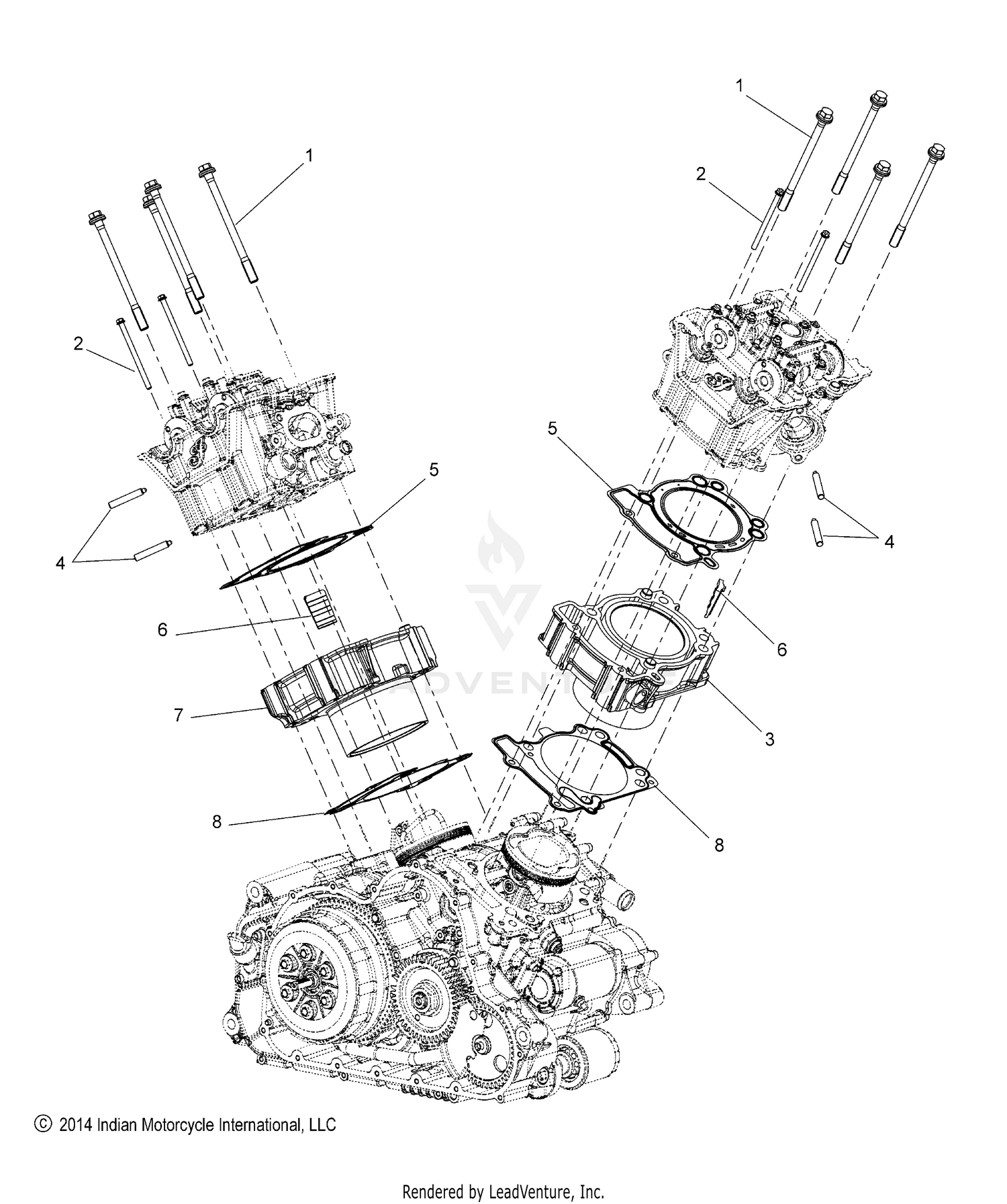 ENGINE, CYLINDER and CYL. HEAD MOUNTING - N22MSA11/MSB11 ALL OPTIONS (49INDIANCYLINDER15SCOUT)