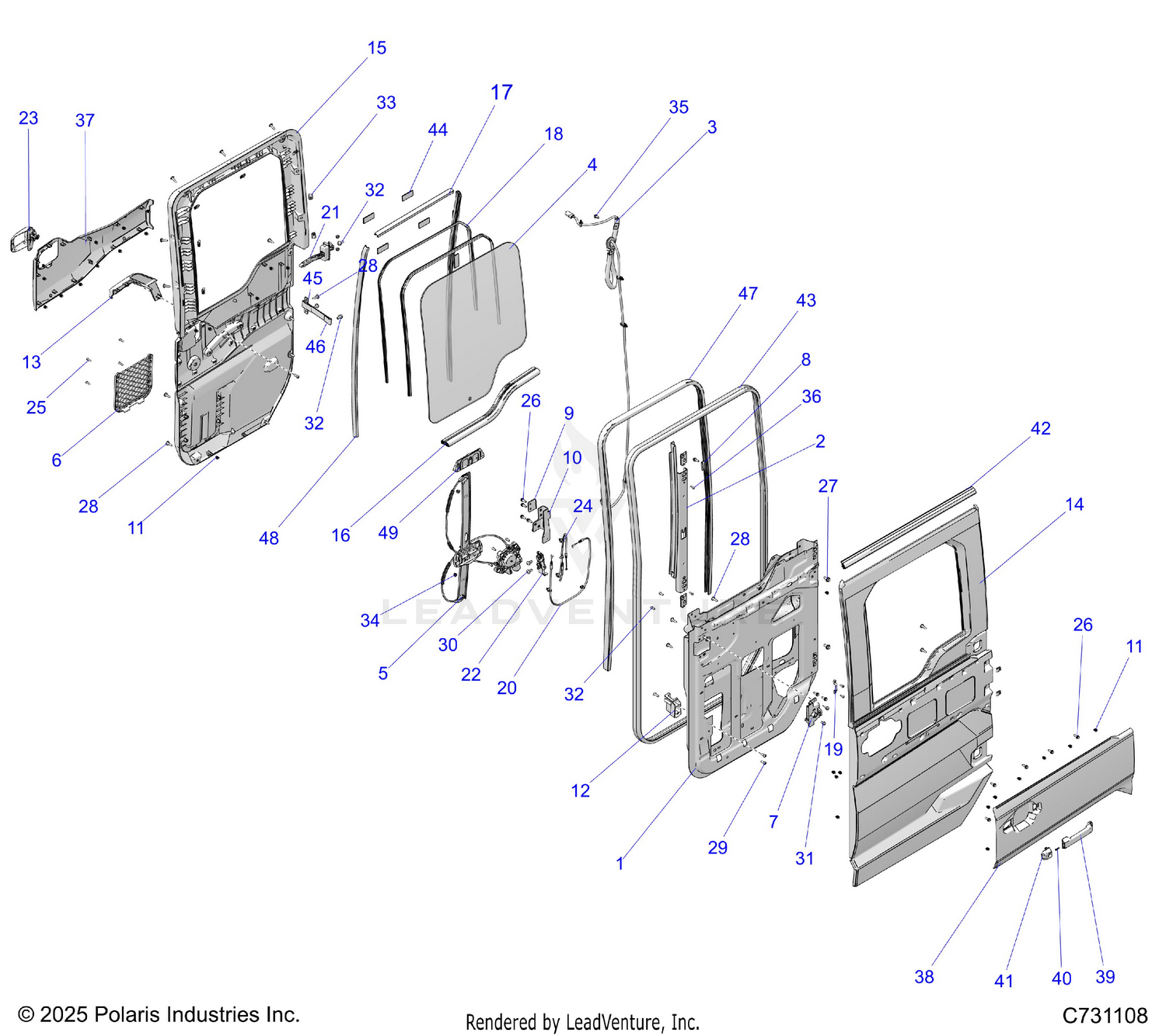 BODY, DOORS, REAR - R26X6W1RB9/BB/BJ (C731108)