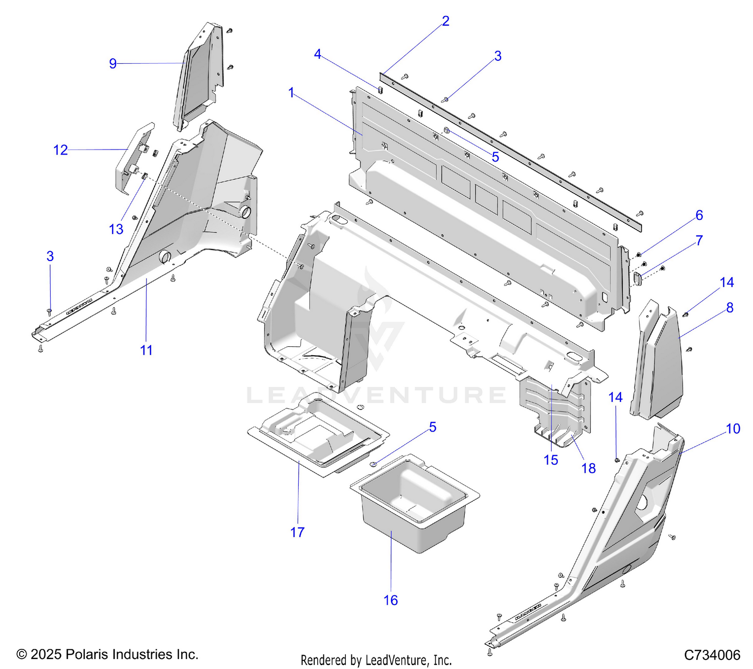 BODY, REAR ROCKERS AND CLOSEOFF - R26RRU99FP (C734006)