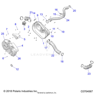 Drive Train, Clutch Cover And Ducting - G23gae99a2 (c0704067) Schematic