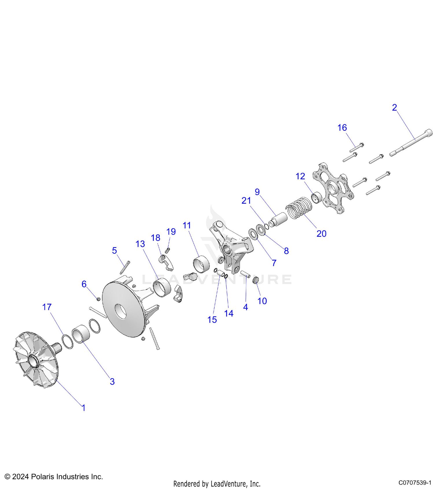 DRIVE TRAIN, PRIMARY CLUTCH - D26M4A57B4/G57B4/U57B4/W57B4 (C0707539-1)