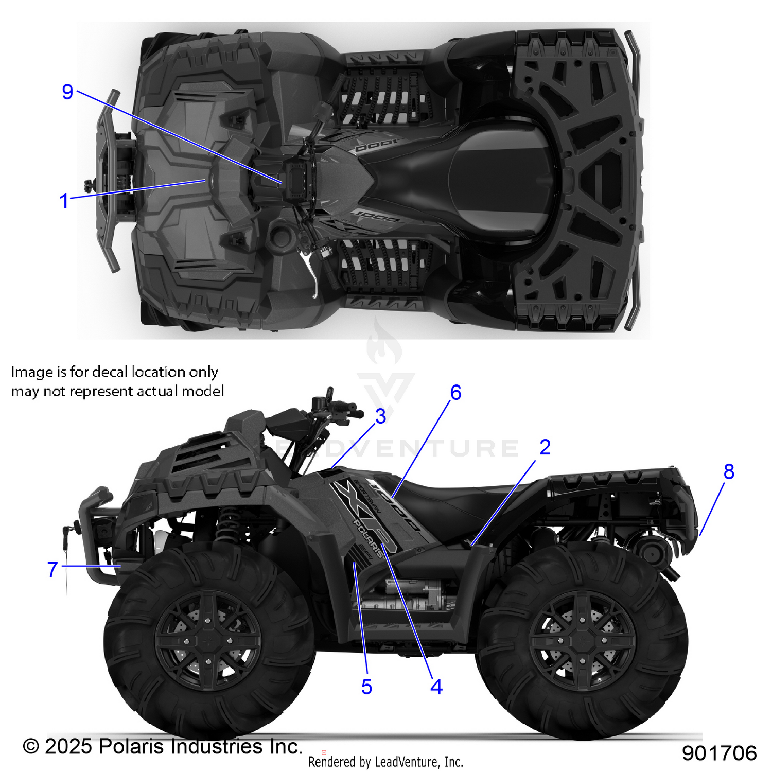 BODY, DECALS GRAPHIC - A26SXM95AR (901706)