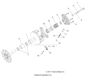 Drive Train, Primary Clutch - A18daa50b7 (49rgrclutchdrv12rzr570) Schematic
