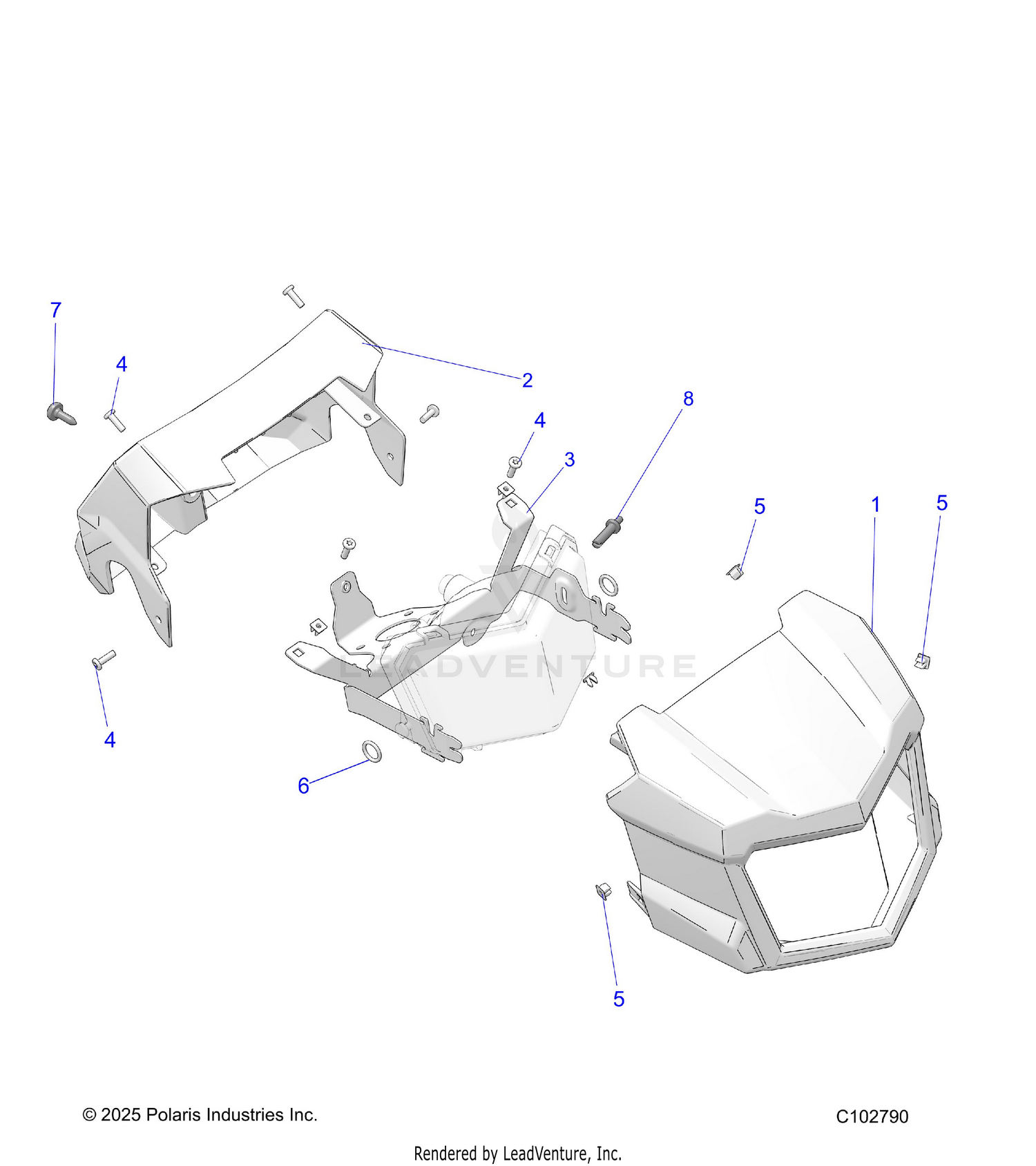 BODY, HEADLIGHT POD - A26SWB57C1/E1 (C102790)