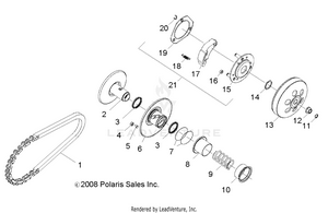 Drive Train, Clutch, Secondary - R13va17aa/ab (49rgrclutchdvn09rzr170) Schematic