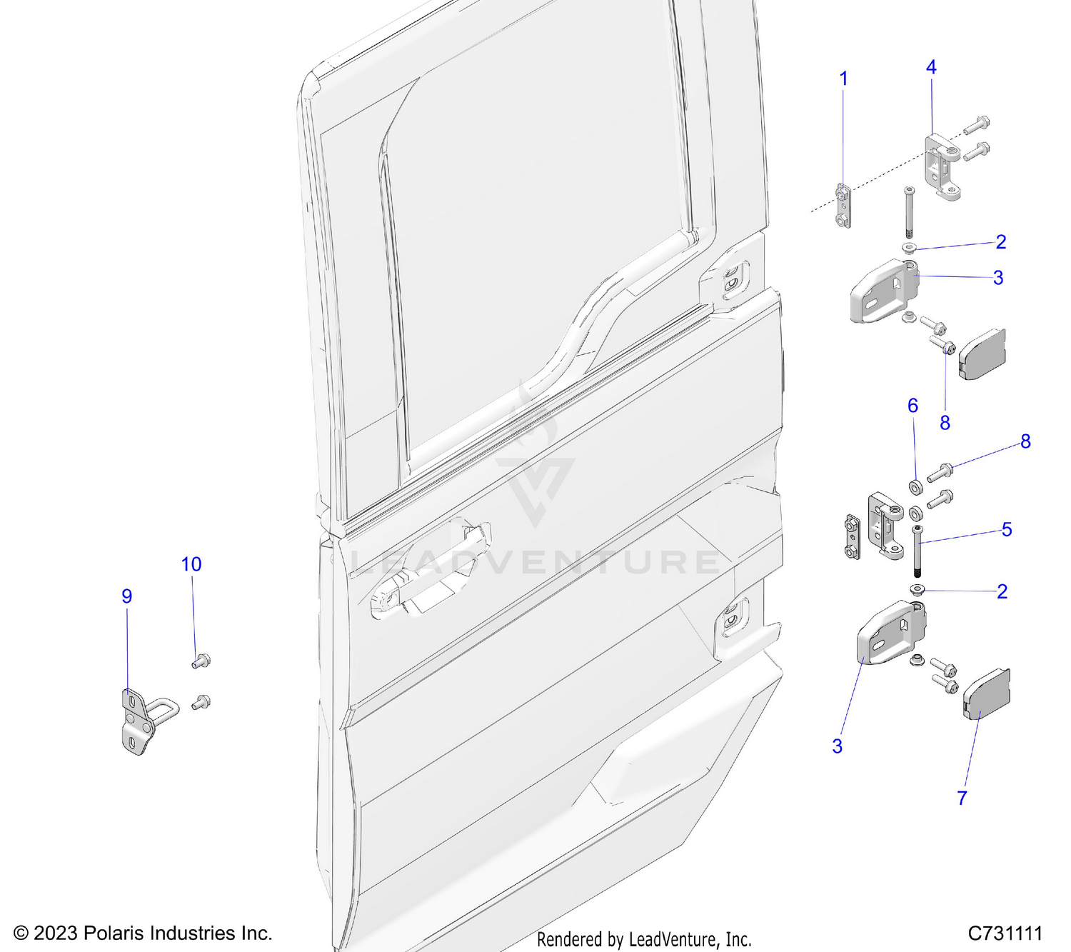 BODY, DOOR MOUNTING, REAR - R26X6L1RBB/BJ (C731111)