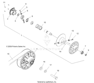 Drive Train, Secondary Clutch - A10zx85ak/al/as/at/ax (49atvclutchdriven09spxp850) Schematic
