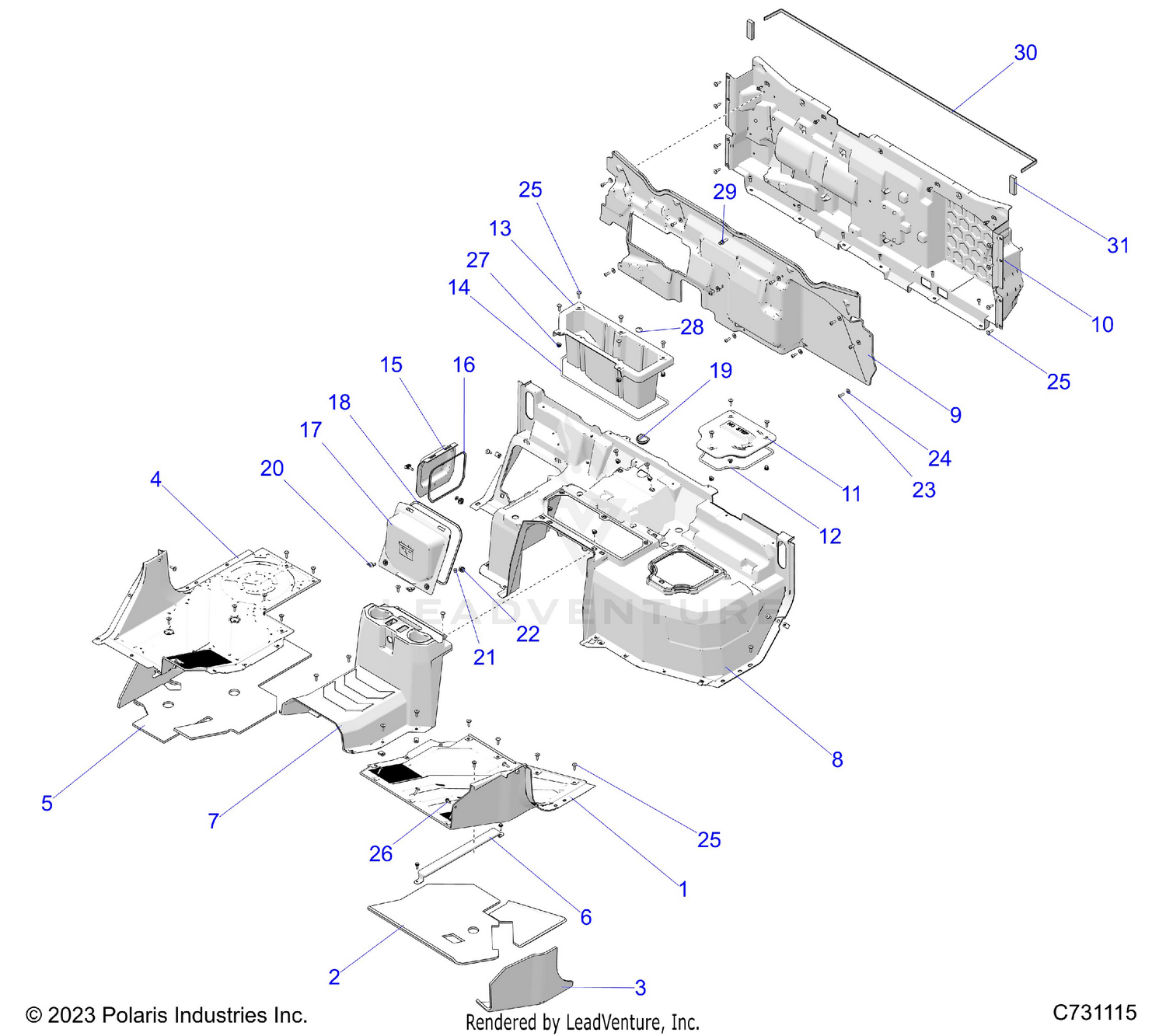BODY, FLOOR & REAR CLOSEOFF - R26X6W1RB9/BB/BJ (C731115)