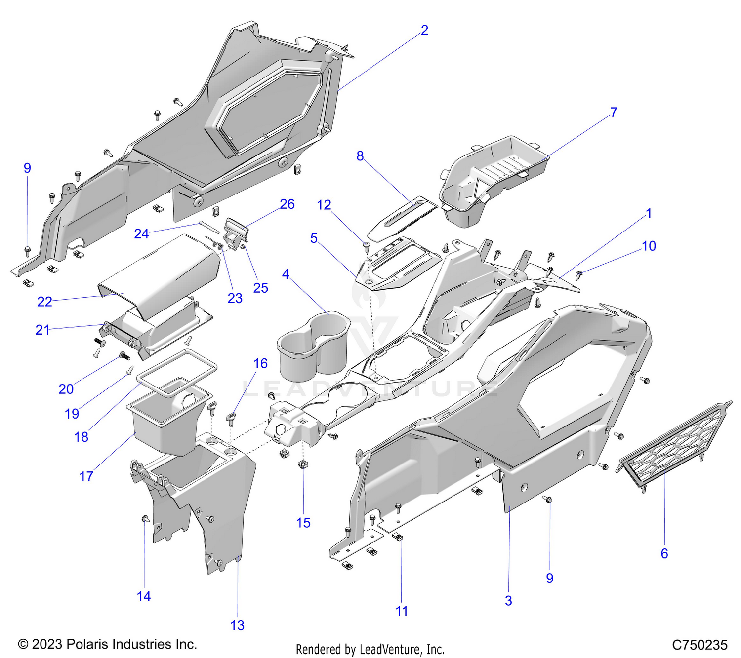 BODY, CENTER CONSOLE - Z26XPD92AN/BN/AH/BH (C750235)