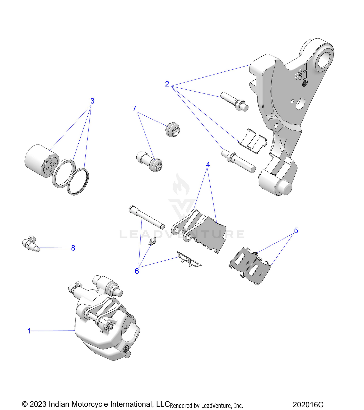 BRAKES, CALIPER, REAR ASM. - N26SSB61/SSC61 (202016C)