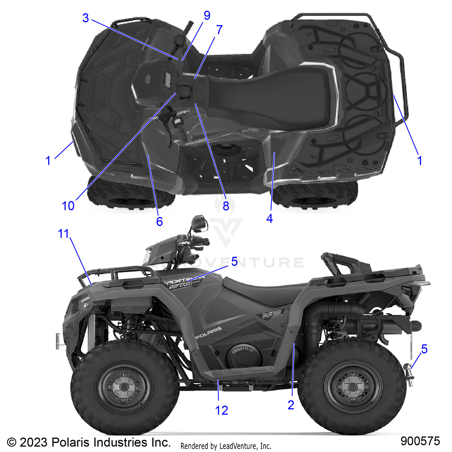 BODY, DECALS, STANDARD - A26SHE57CK/EK/FK (900575-01)