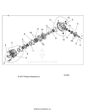Drive Train, Front Gearcase Internals - A20sxz85af/ap/caf/cap (101305) Schematic