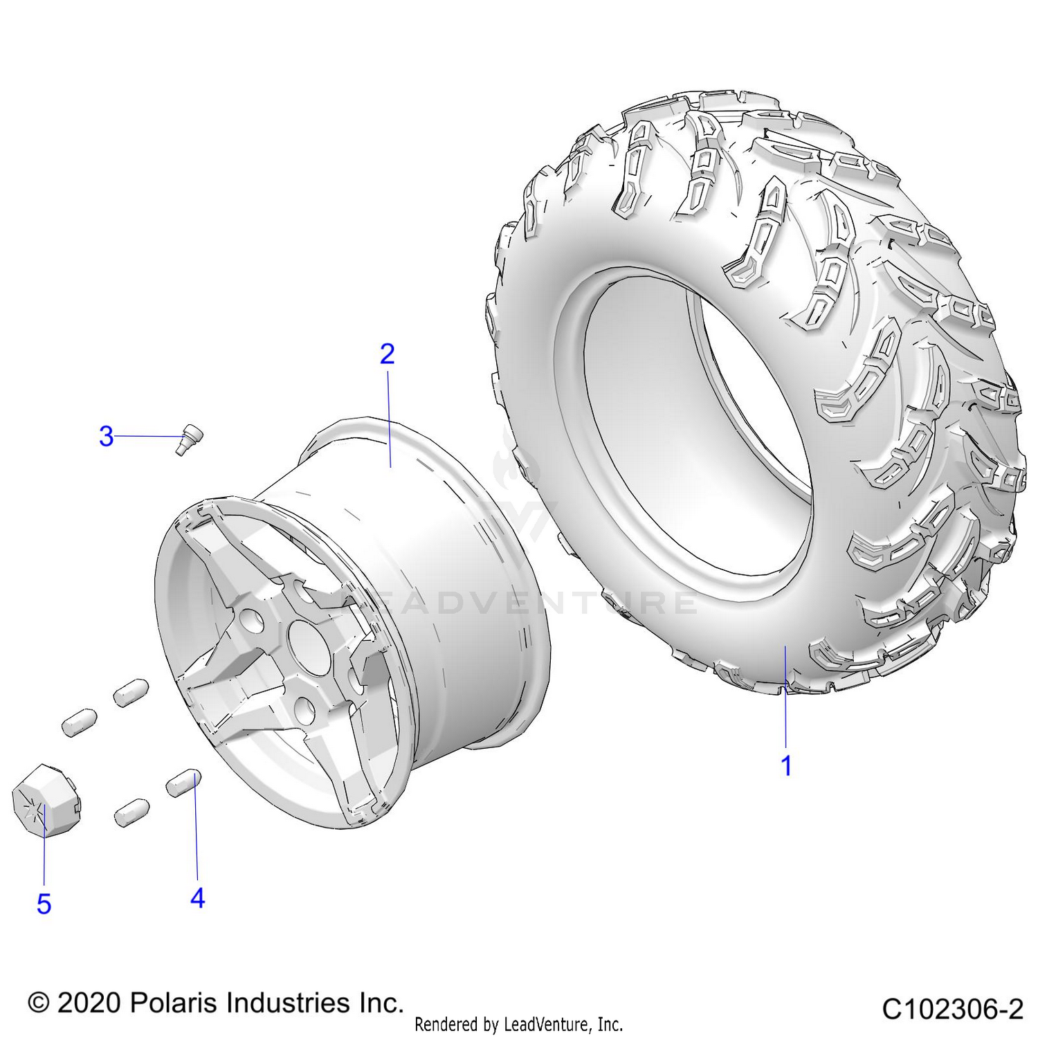 WHEELS, REAR TIRE - A26SJE57CK/EK (C102306-2)