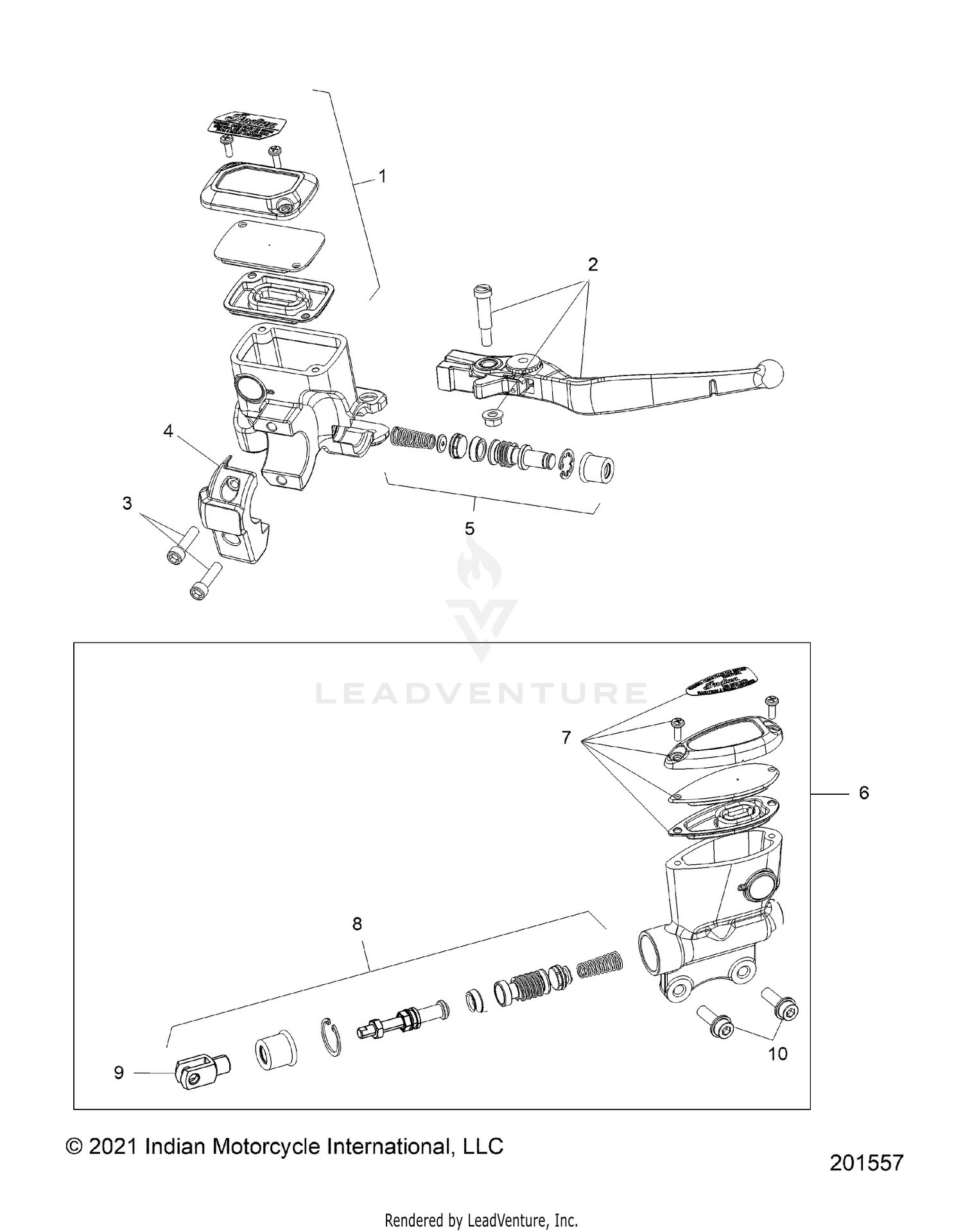 BRAKES, MASTER CYL., FRONT and REAR - N26LDRRR ALL OPTIONS (201557)