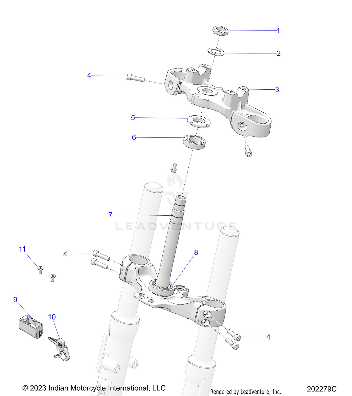 STEERING, UPPER AND LOWER CLAMPS - N26SSB61/SSC61 (202279C)