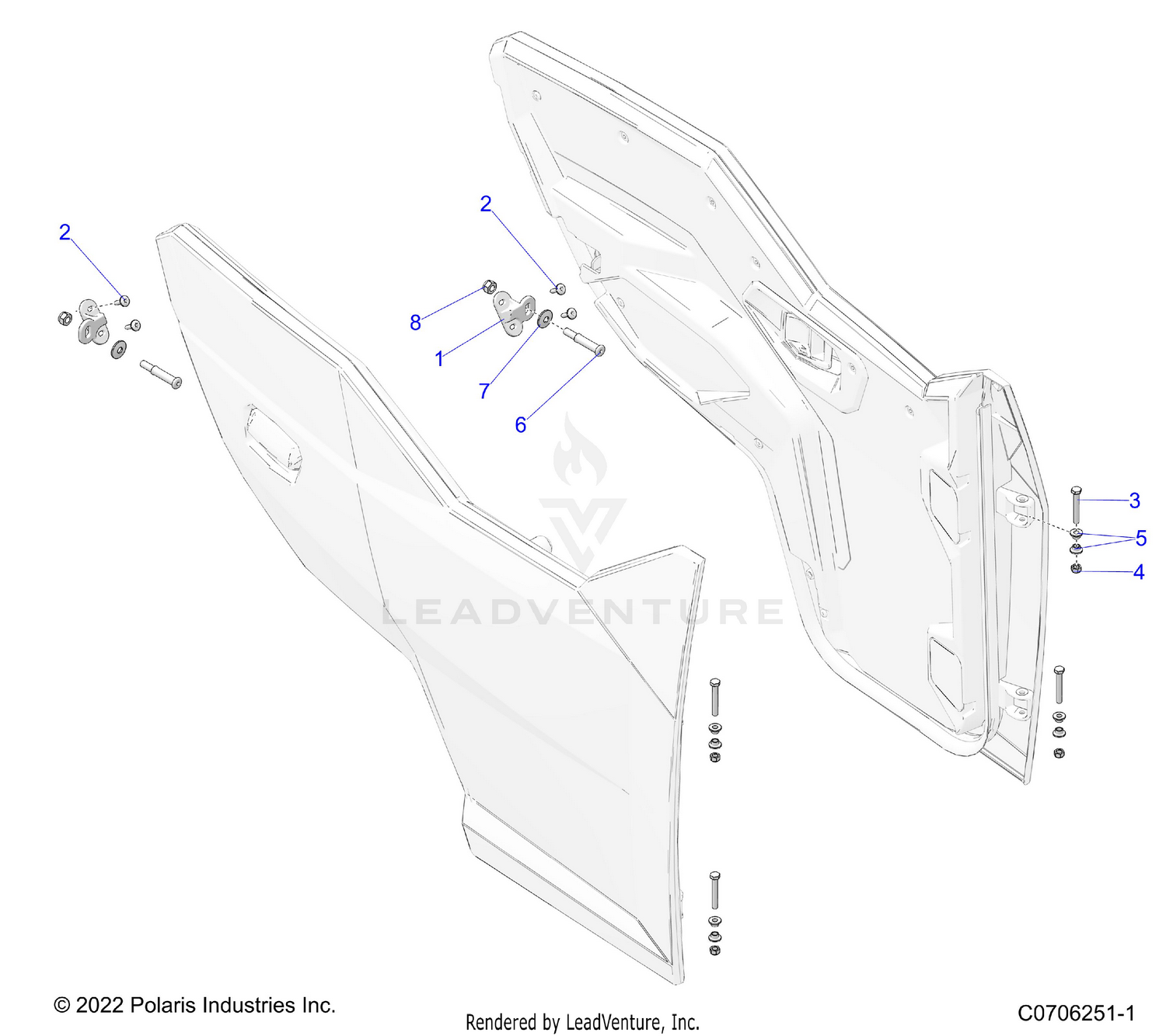 BODY, DOOR MOUNTING