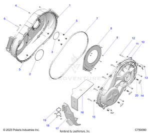 Drive Train, Clutch Cover, Inner/outer - Z25r4d2kak/bk/aj/bj/am/bm (c750090) Schematic