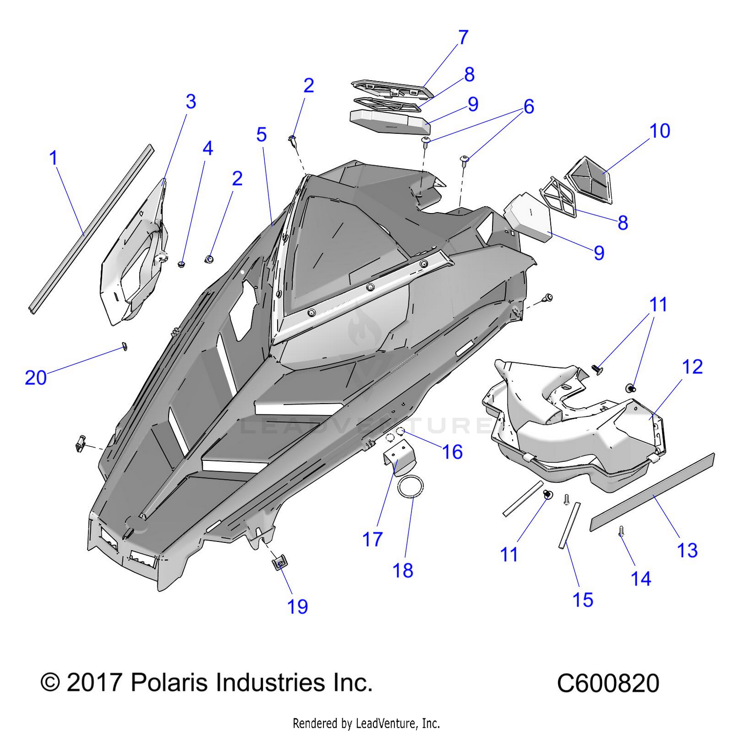 BODY, HOOD ASM. - S22CBA5TSL (C600820)