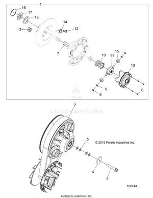 Drive Train, Secondary Clutch - A22sva85a3 (100744) Schematic