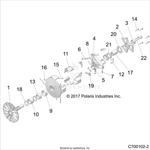 Drive Train, Primary Clutch - Z19vge99ak/aw/bk/bw (c700102-2) Schematic